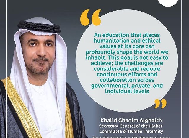 General H.E. Ambassador Khalid Al Ghaith during the opening of the international ‘Convening of Champions’ conference in Abu Dhabi.
